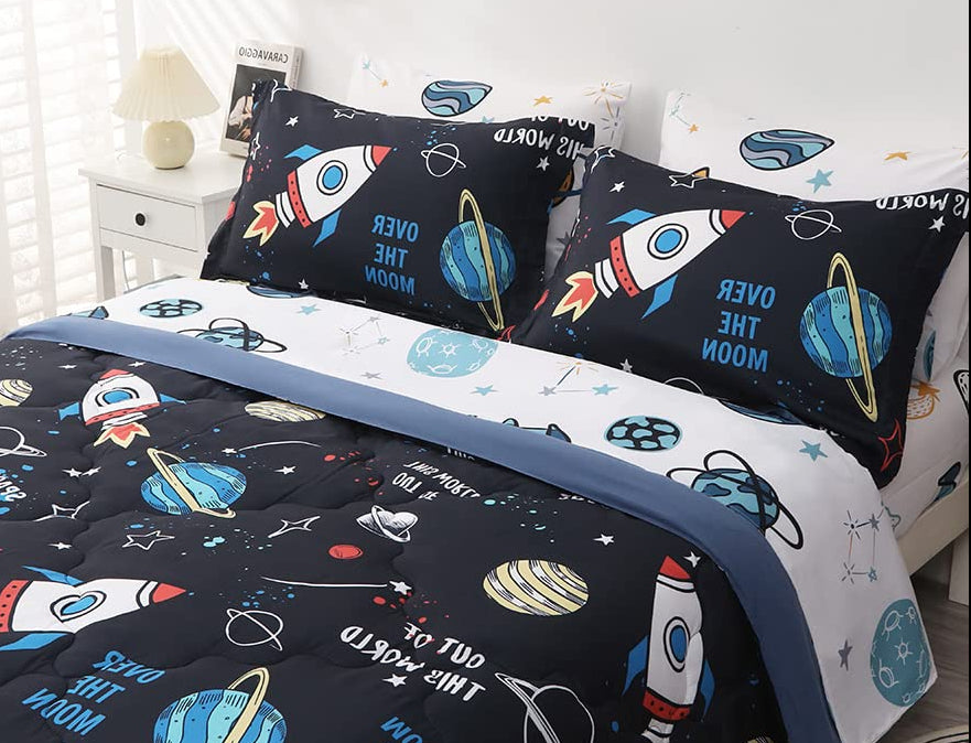 Dluxe Ave. ( TWIN ) 7 Pcs Comforter and Bedding Set