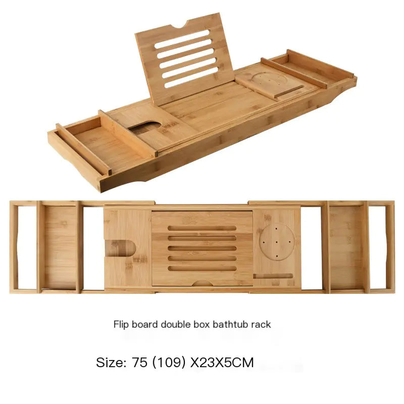 Dluxe Ave. Expandable Non-Slip Bamboo Bathtub Storage Rack