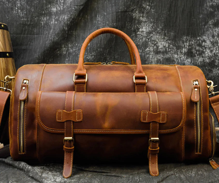 Dluxe Ave.  Genuine Leather Travel Duffle Bag