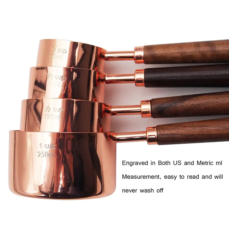 Dluxe Ave. Measuring Cup Set with Rose Gold Stainless Steel Spoons