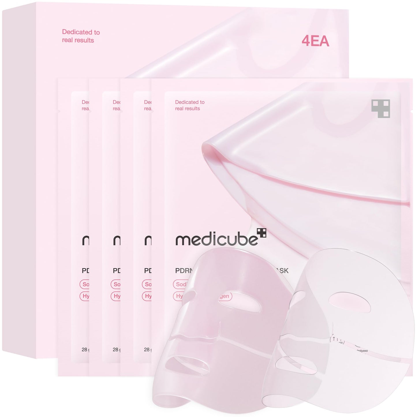 Dluxe Ave. Medicube Salmon DNA PDRN pink collagen jelly gel mask | overnight face mask for glass glow skin- elasticity hydrating firming and moisturizing | korean skincare 28g 4ea