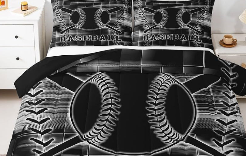 Dluxe Ave. ( TODDLER ) 2 Pcs Comforter Set/ Black & White