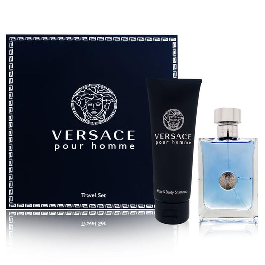 Dluxe Ave. Versace Pour Homme Men Gift Set (Eau De Toilette Spray Hair and Body Shampoo)
