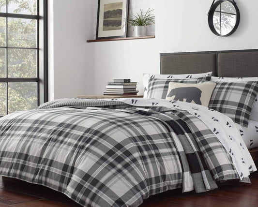 Dluxe Ave. (FULL/QUEEN) Collection 100% Cotton 3-Piece Set, Grey