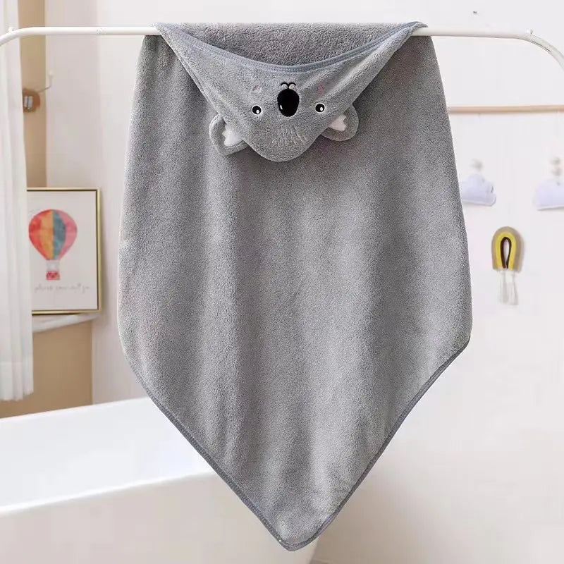 Dluxe Ave. Soft Coral Fleece Hooded Towel for Babies and Kids