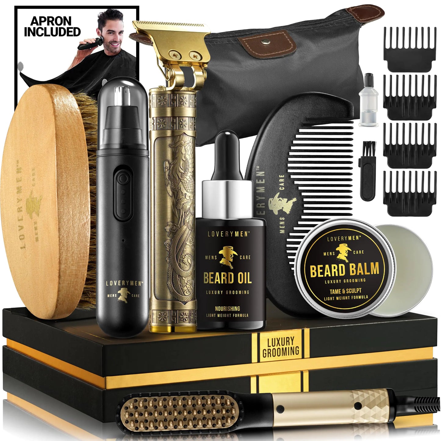 Dluxe Ave.  Gifts for Men, Mens Grooming Beard Kit 15pc