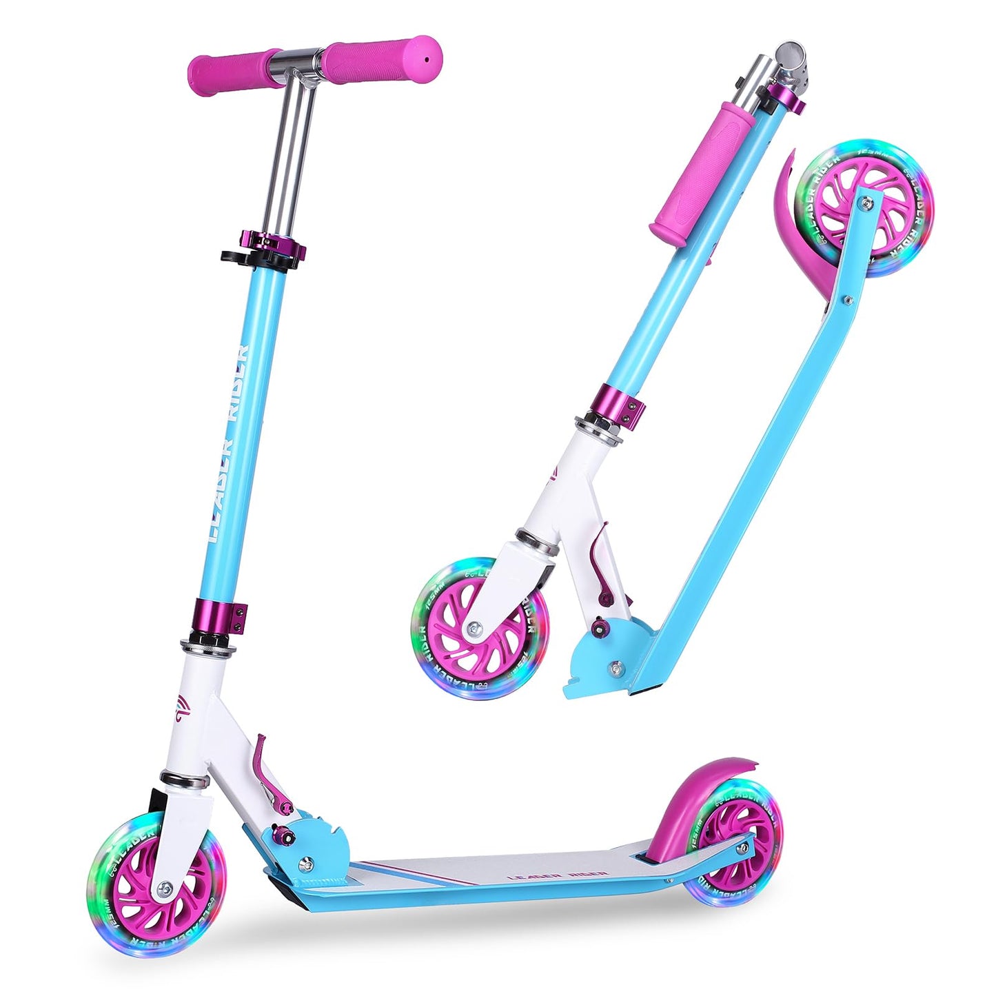 Dluxe Ave. Kick Scooter for Kids Ages 6-12 & Scooter for Teens 12 Years and Up- Big Wheel Scooter for Stability - 2 Wheel Scooter for Boys & Girls- Foldable Kick Scooter Adult - Up to 220 lbs