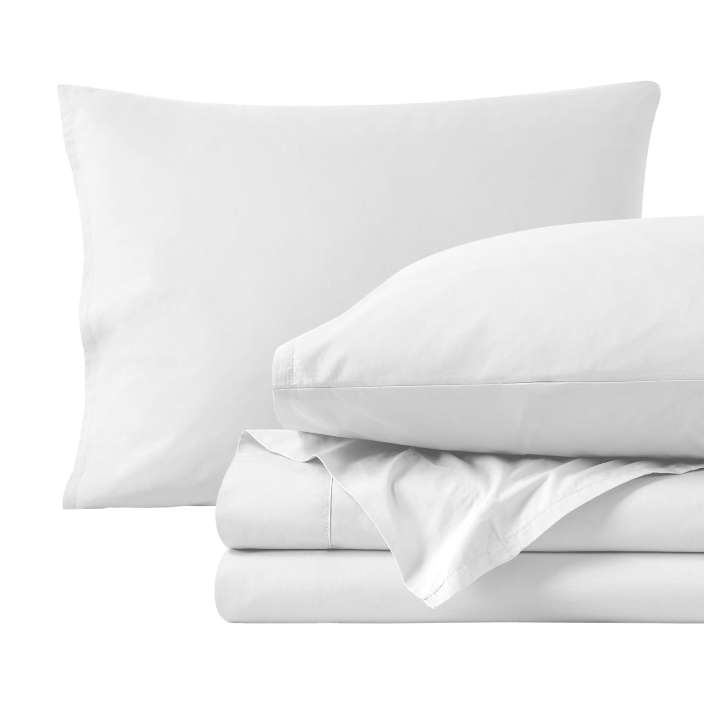Dluxe Ave. ( FULL/ XL ) 4 Pcs 100% Organic Cotton Sheet Set, Breathable and Hypoallergenic, Luxury Hotel Collection, White