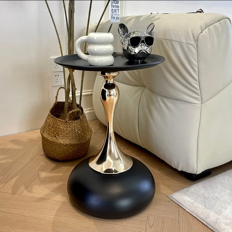 Dluxe Ave. Nordic Retro Metal Side Table with Marble Top