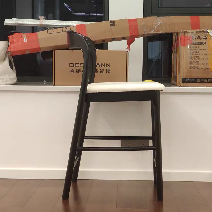 Modern Solid Wood Bar Stool with Backrest