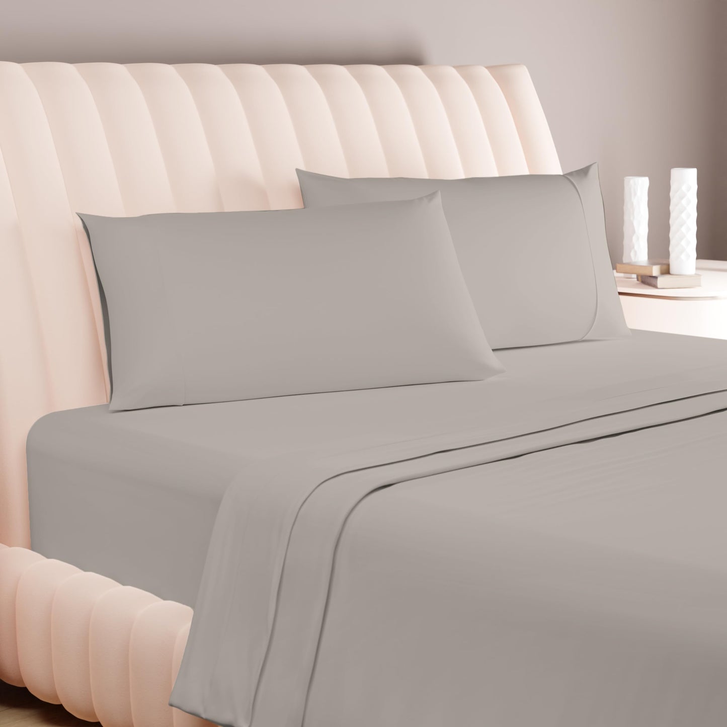 Dluxe Ave. ( TWIN ) Luxury Egyptian Cotton, 3 Pcs Sheet Set, 600 Thread Count, Taupe