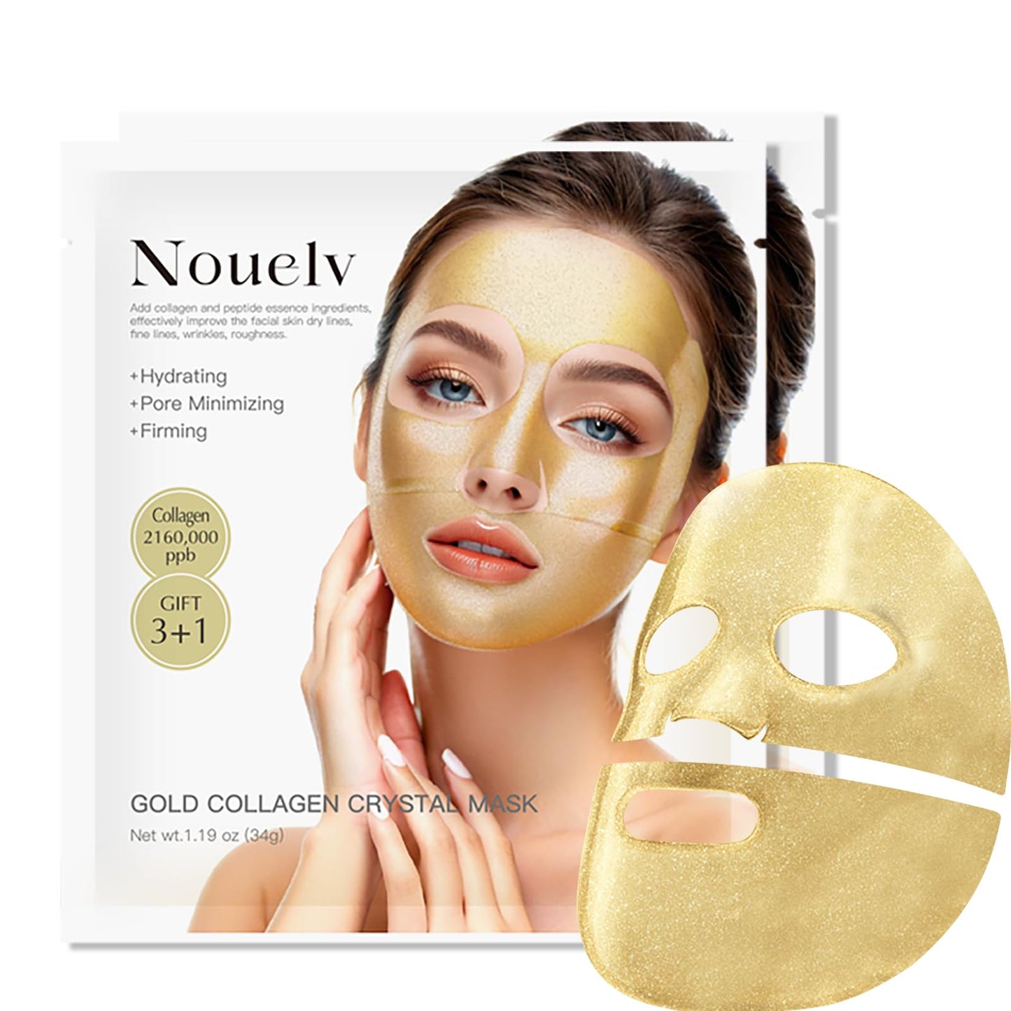 Dluxe Ave. OAKSII 24K Gold Bio Collagen Face Mask Hydrating Bio Collagen Mask Overnight Collagen Mask Hydrating Collagen Real Deep Mask Skin (34g x2ea)