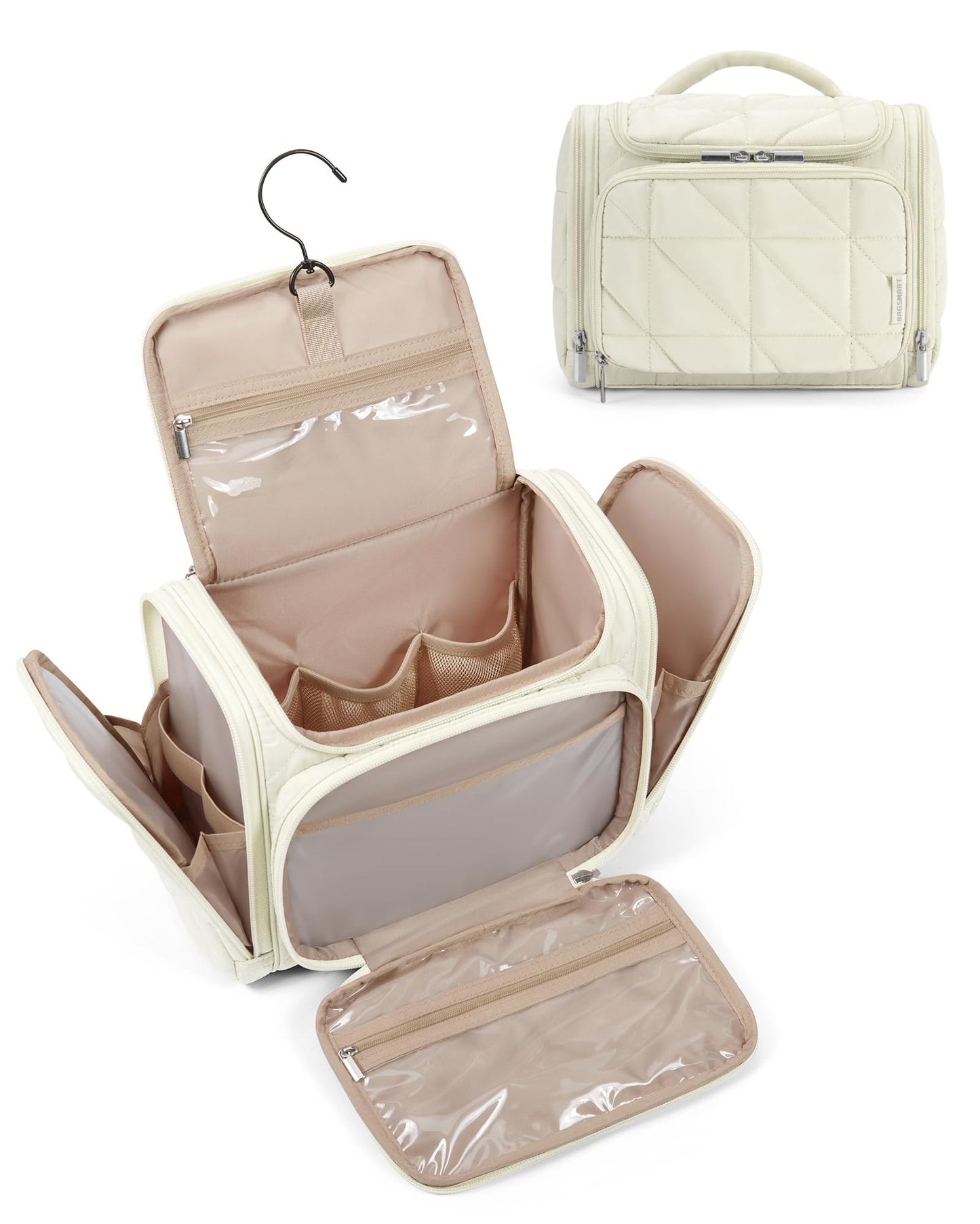 Dluxe Ave. Toiletry Bag Travel Bag with Hanging Hook/ Beige