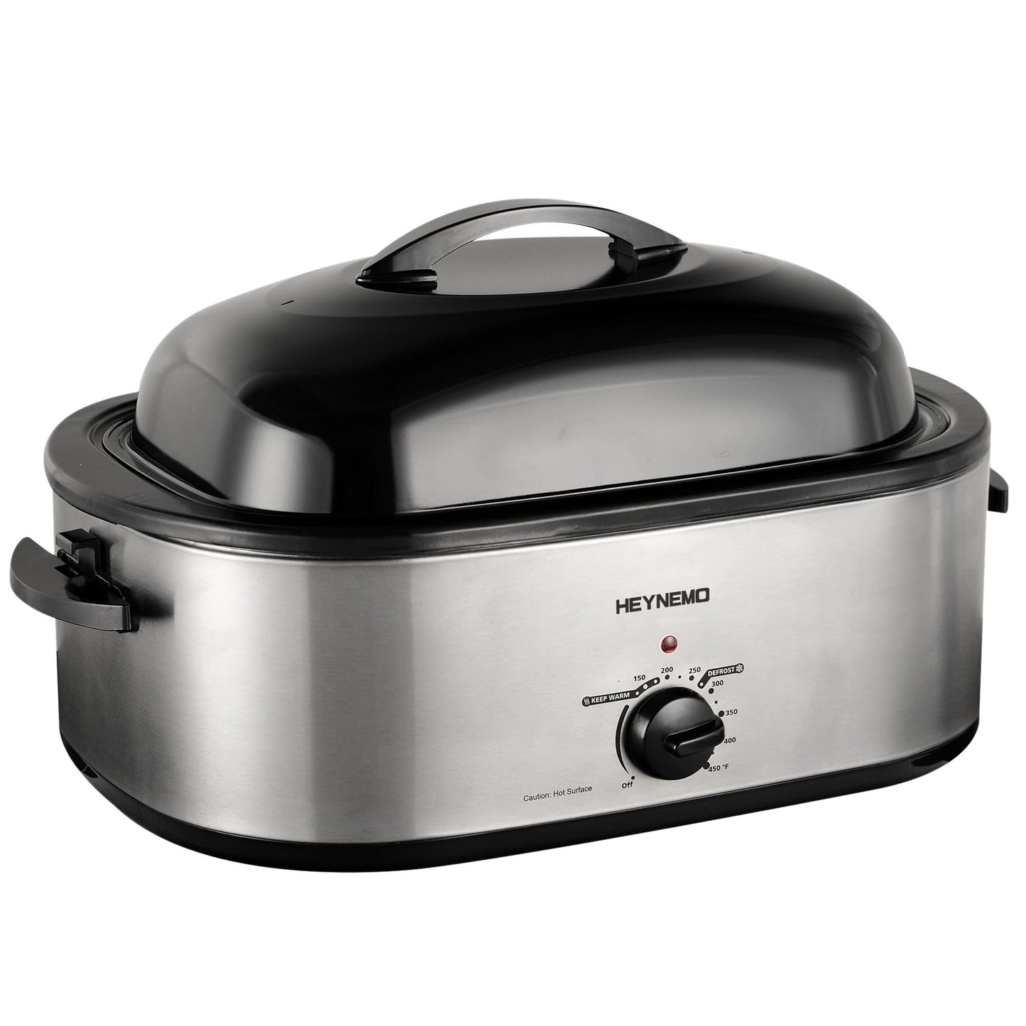 Dluxe Ave. Oven 20Qt Turkey Roaster Oven / Self-Basting Lid, 1450W Electric, Cool-Touch Handles (Stainless Steel)