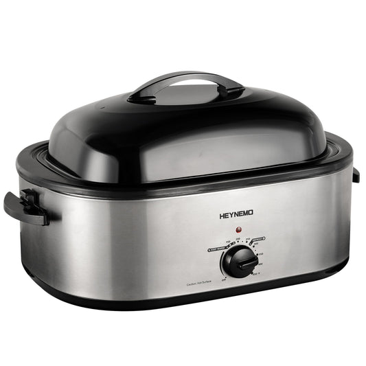 Dluxe Ave. Oven 20Qt Turkey Roaster Oven /  Lid 1450W Electric (Stainless Steel)