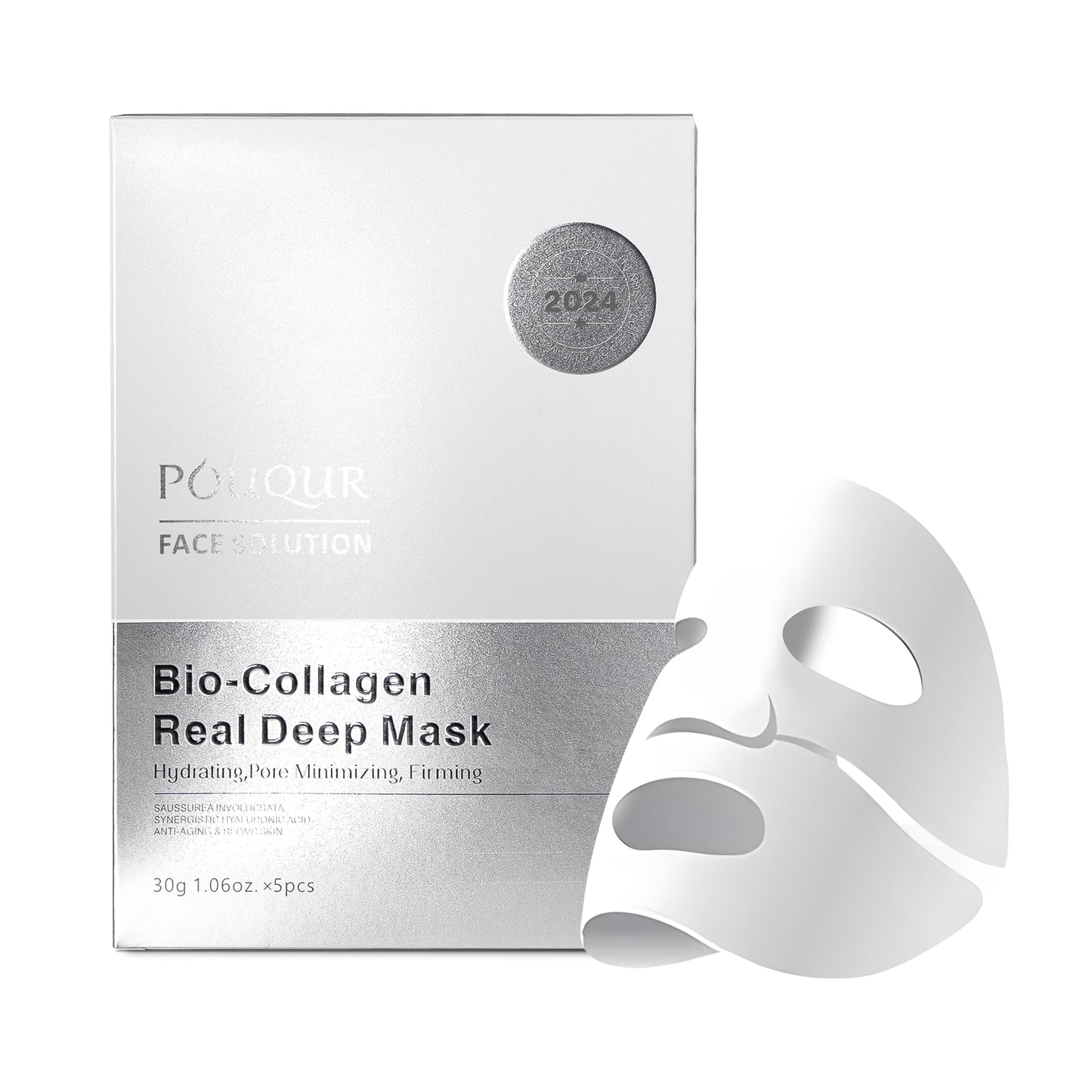 Dluxe Ave. POUQUR 5PCS Bio-Collagen Real Deep Mask Hydrating Overnight Hydrogel Mask