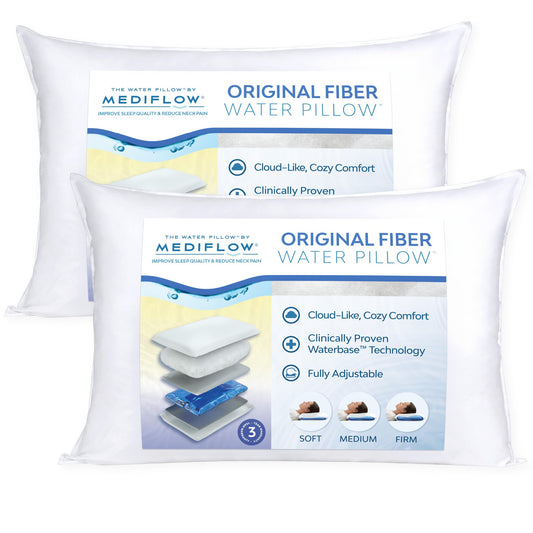 Dluxe Ave. ( STANDARD ) Mediflow Fiber Water Pillow, Set of 2