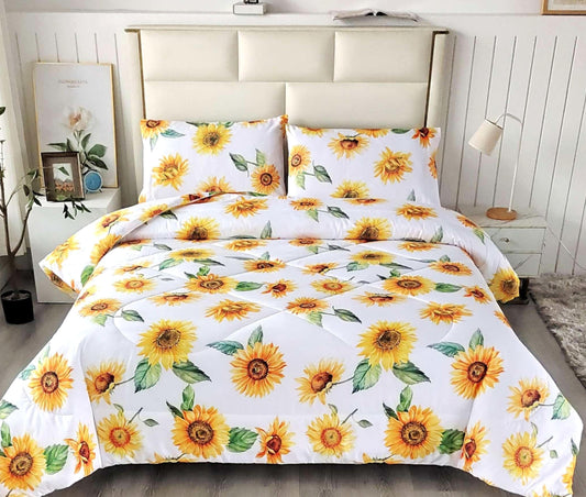 Dluxe Ave. (TWIN) 3PCS Sunflower Comforter Set