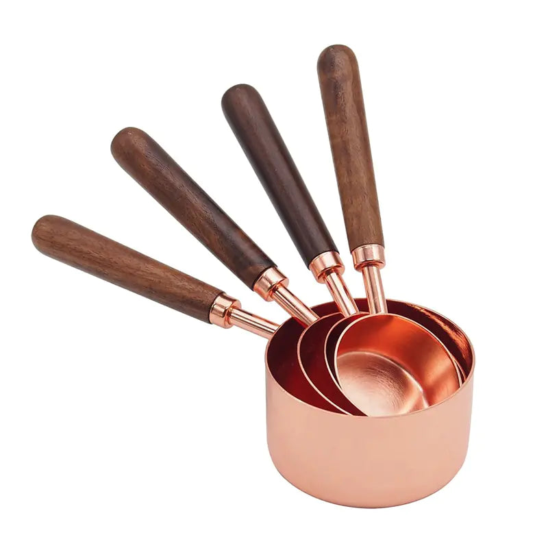 Dluxe Ave. Measuring Cup Set with Rose Gold Stainless Steel Spoons