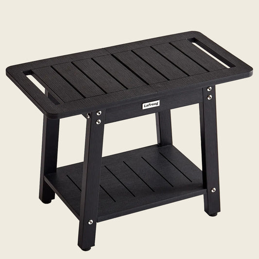 Dluxe Ave. Large Shower Stool/ Water-Resistant (Black)