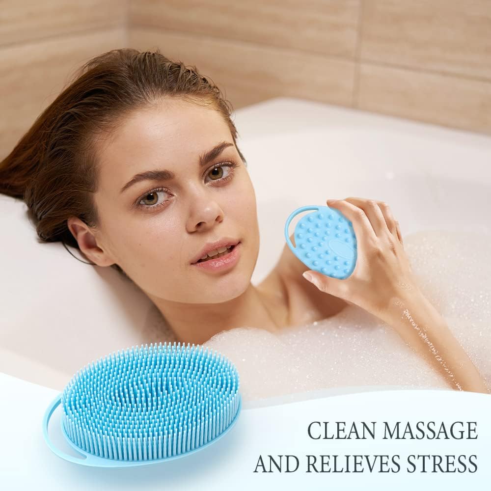 Dluxe Ave. 2 in 1 Silicone Body Scrubber/ Shampoo Brush 3 Pack