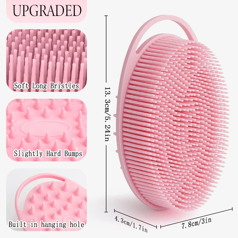 Dluxe Ave. 2 in 1 Silicone Body Scrubber/ Shampoo Brush 3 Pack
