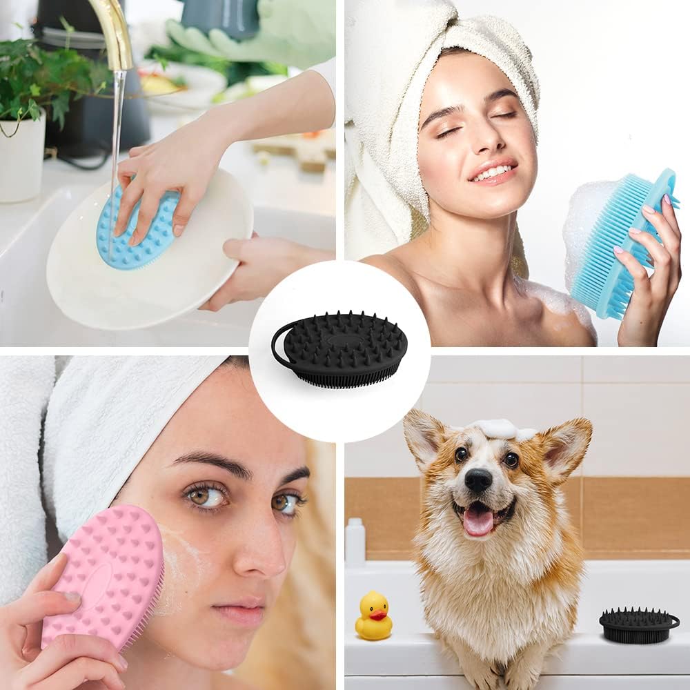 Dluxe Ave. 2 in 1 Silicone Body Scrubber/ Shampoo Brush 3 Pack