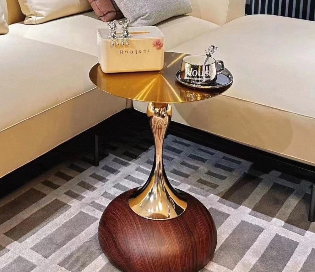 Dluxe Ave. Nordic Retro Metal Side Table with Marble Top