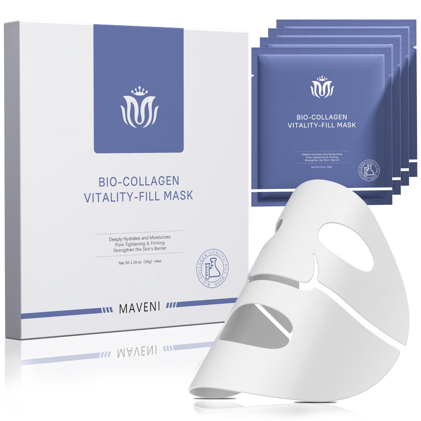 Dluxe Ave. MAVENI Bio-Collagen Face Masks Real Deep Collagen Mask Vitality Korean Skin Care
