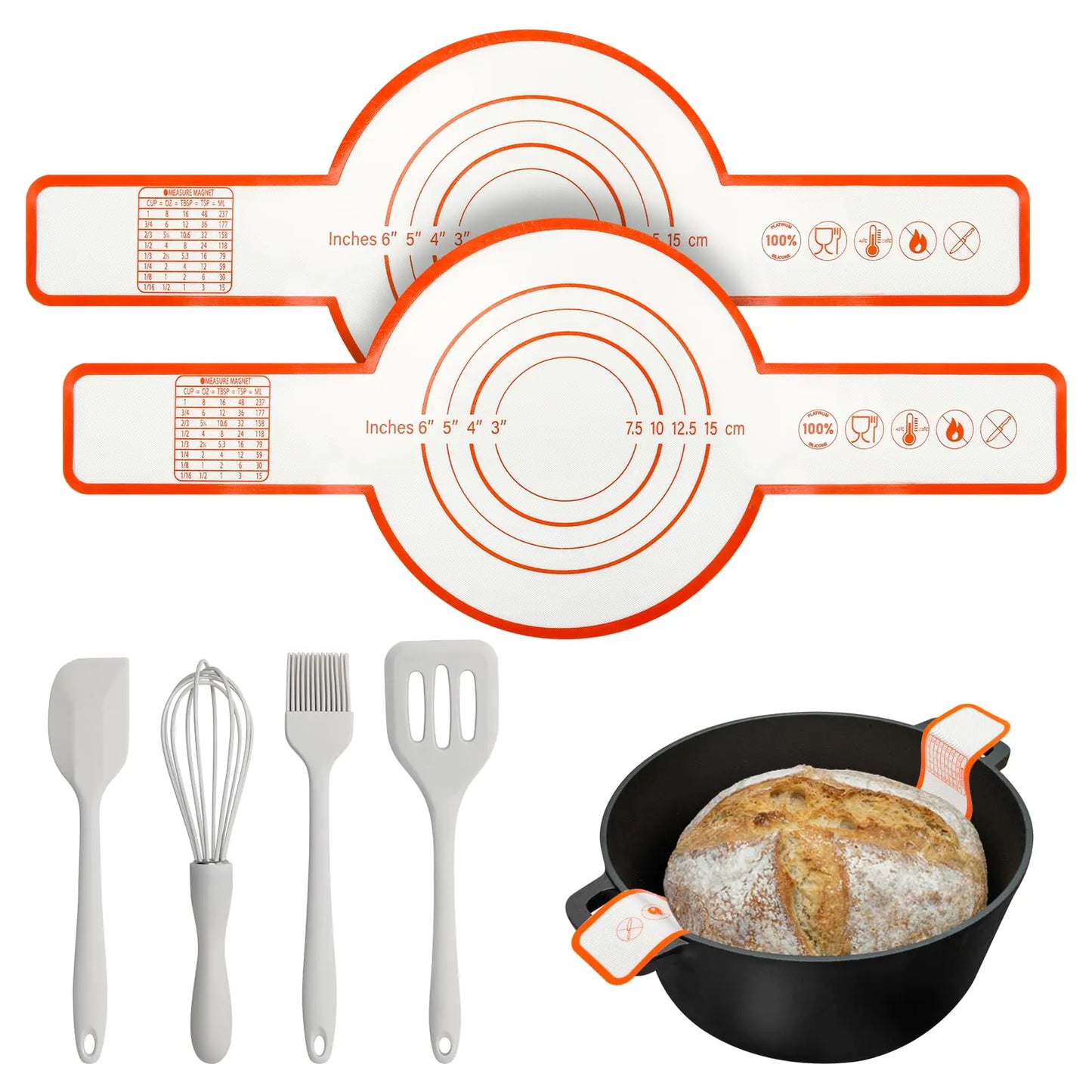 Dluxe Ave. Silicone Bread Sling Mat for Dutch Oven/Non-Stick & Easy Clean
