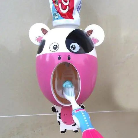 Dluxe Ave. Toothpaste Dispenser and Cartoon Toothbrush Holder