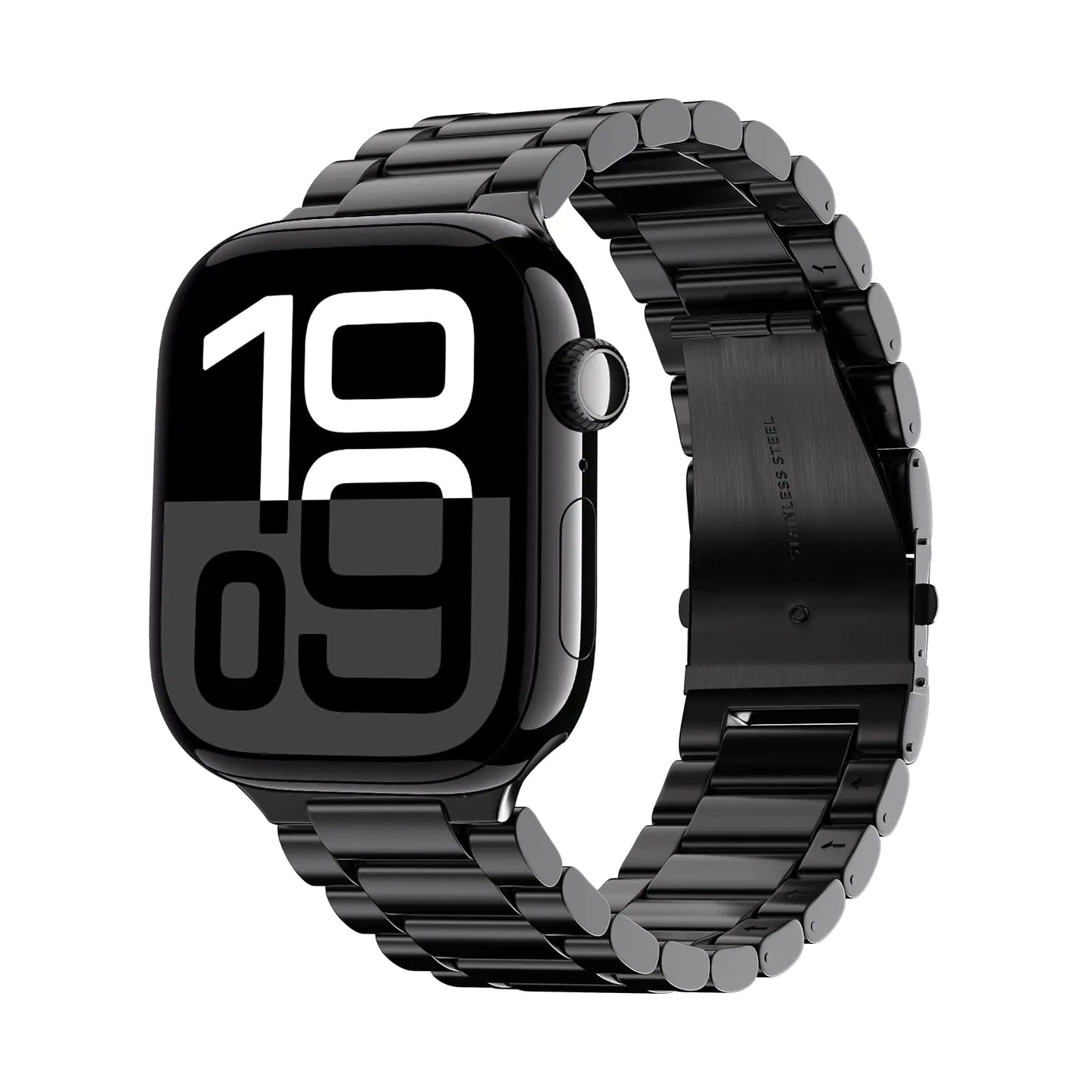 Dluxe Ave. ARTCHE Compatible with Apple Watch Bands Series 10 46mm Ultra 2/Ultra 49mm Series 9/8/7 45mm Series 6/SE/SE2/5/4 44mm Series 3/2/1 42mm Stainless Steel Metal Watch Band for iWatch Strap Black