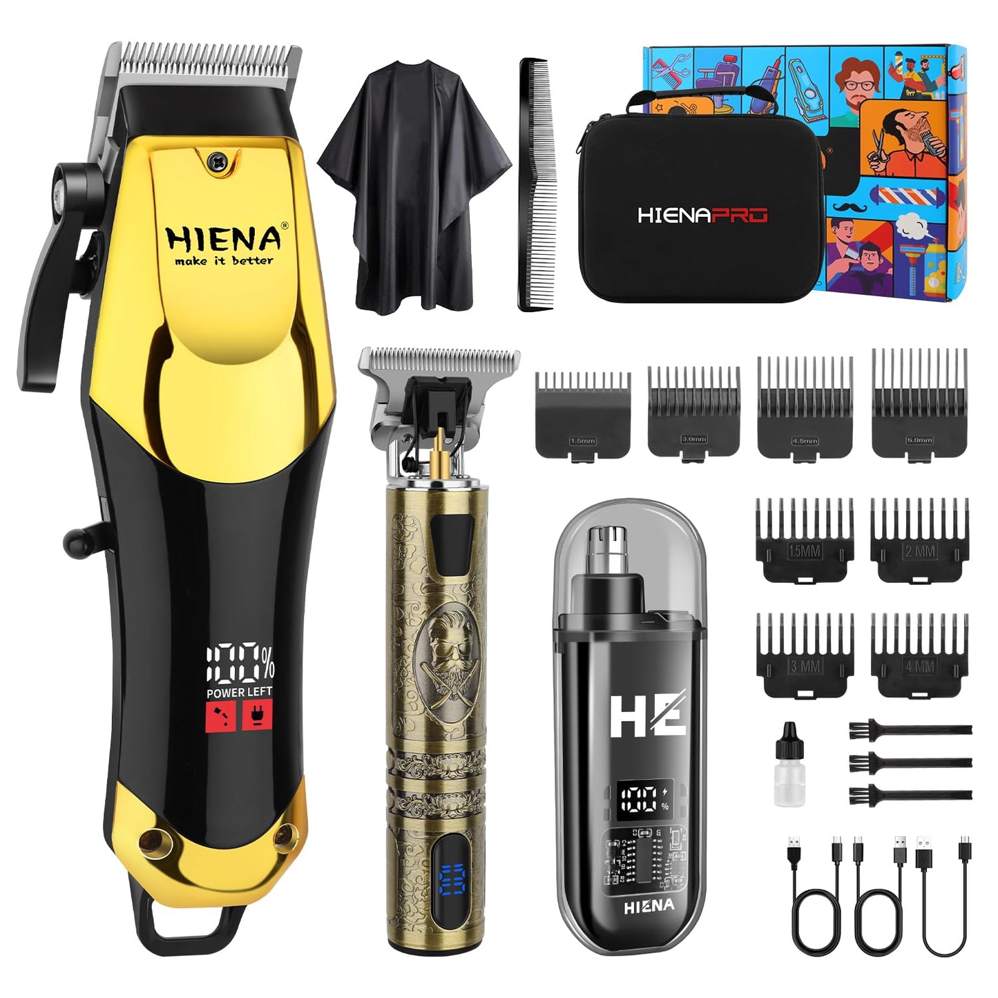 Dluxe Ave.  Professional Hair Clippers Set/ Cordless