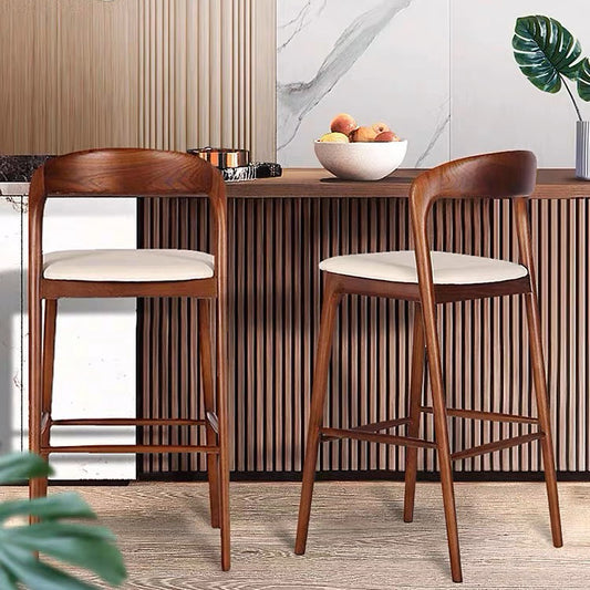 Dluxe Ave. Modern Solid Wood Bar Stool with Backrest