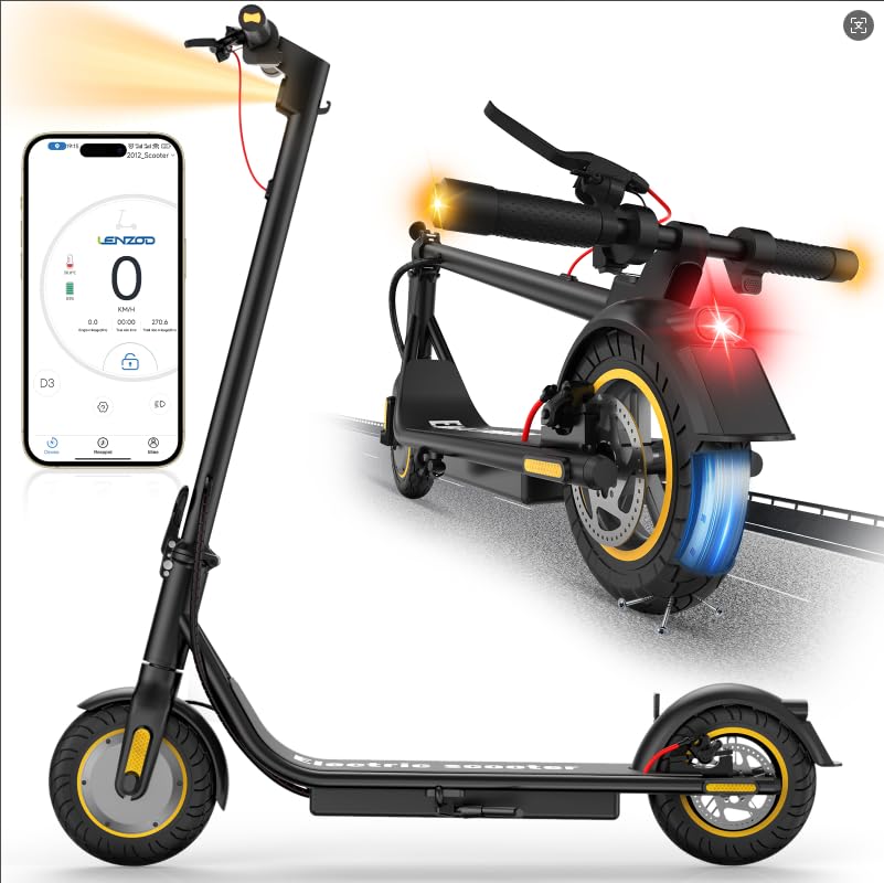 Dluxe Ave. DXH Electric Scooter Adults10" Tires E Scooter with 500W MotorUpto 19MPH & 20Miles Scooter Electric for Adults with Dual Braking Safe System Folding Electric Scooter with APP