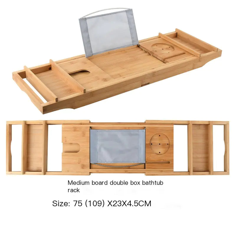 Dluxe Ave. Expandable Non-Slip Bamboo Bathtub Storage Rack