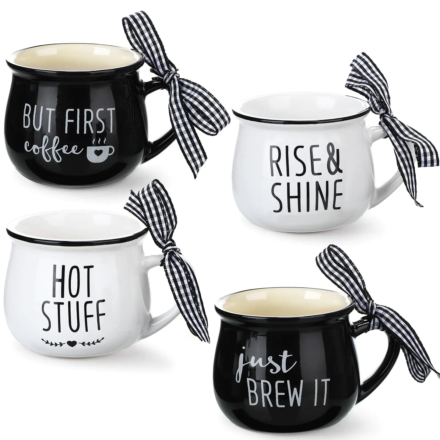 Dluxe Ave. 4 Pcs Coffee Mugs/Mini Espresso Cups 5 oz with Handle