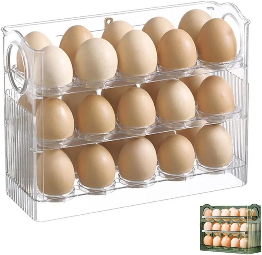 Dluxe Ave. 3-Tier Striped Egg Storage Rack for Refrigerator