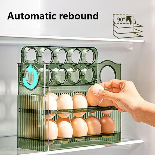 Dluxe Ave. 3-Tier Striped Egg Storage Rack for Refrigerator