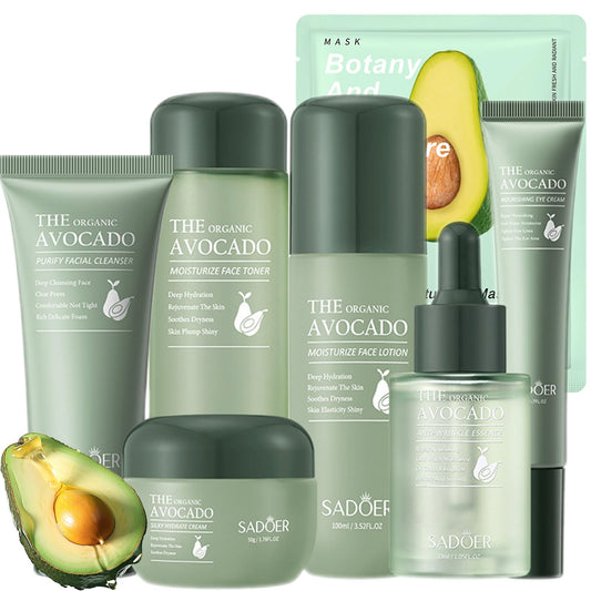 Dluxe Ave. Avocado Skin Care Set 11-In-1 Skincare Set With Facial Cleanser Men