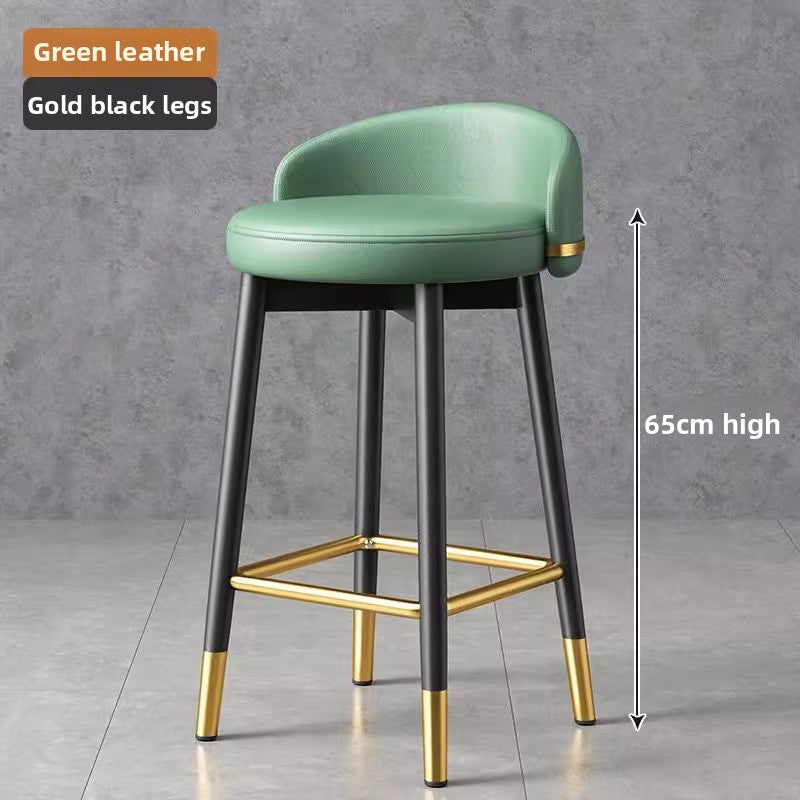 Modern Metal Bar Stool with Backrest