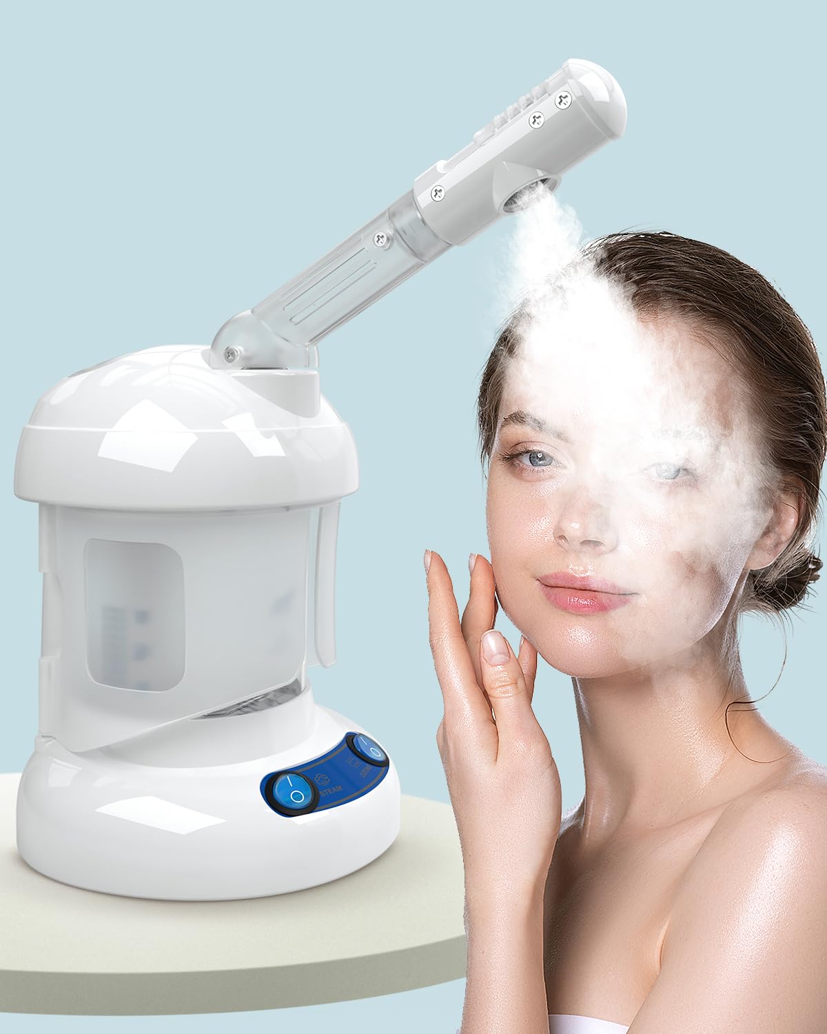 Dluxe Ave. Face Steamer with 360° Rotating Arm / White