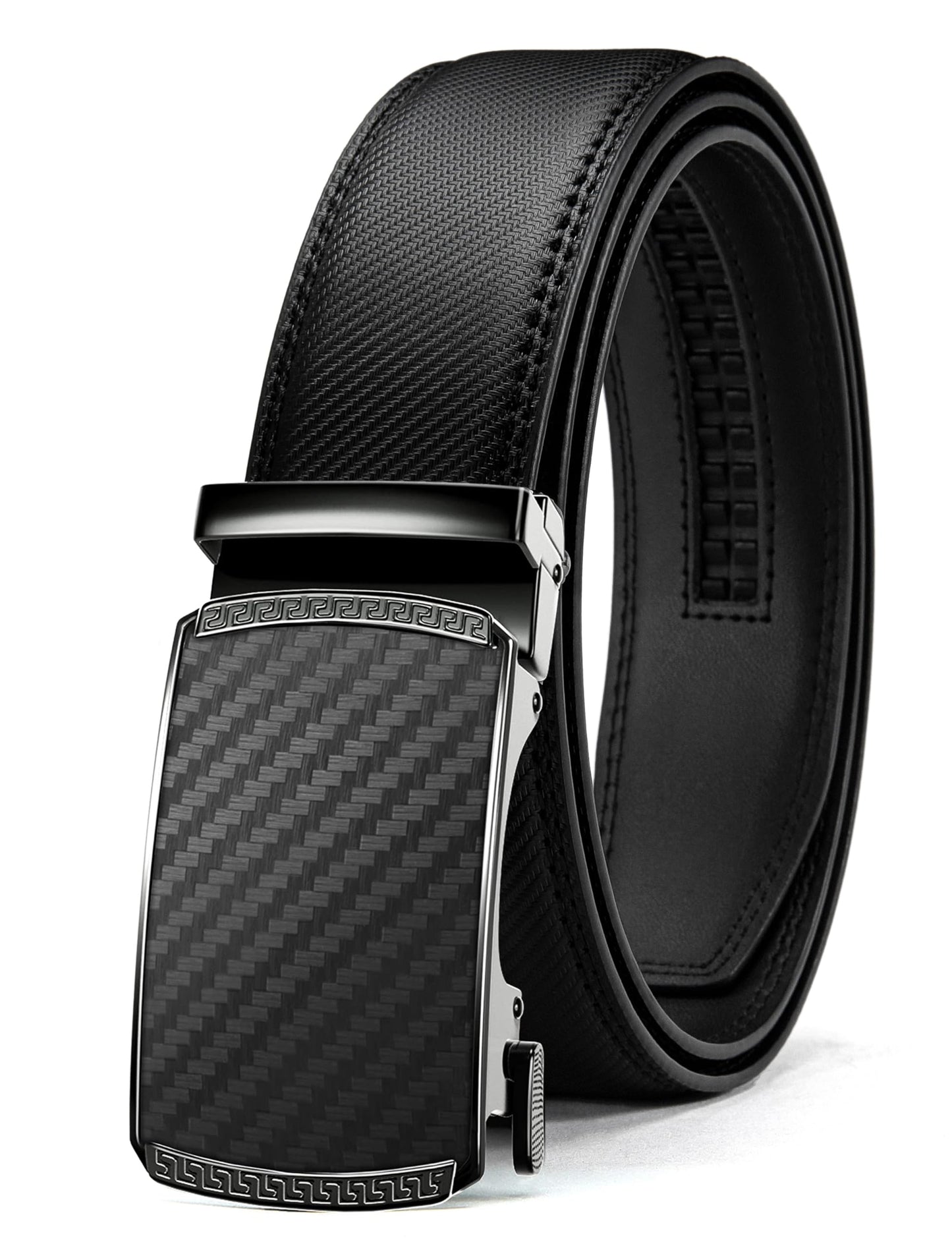 Dluxe Ave.  Mens Leather Belt Slide Adjustable/ Trim To Fit/ 1.5"