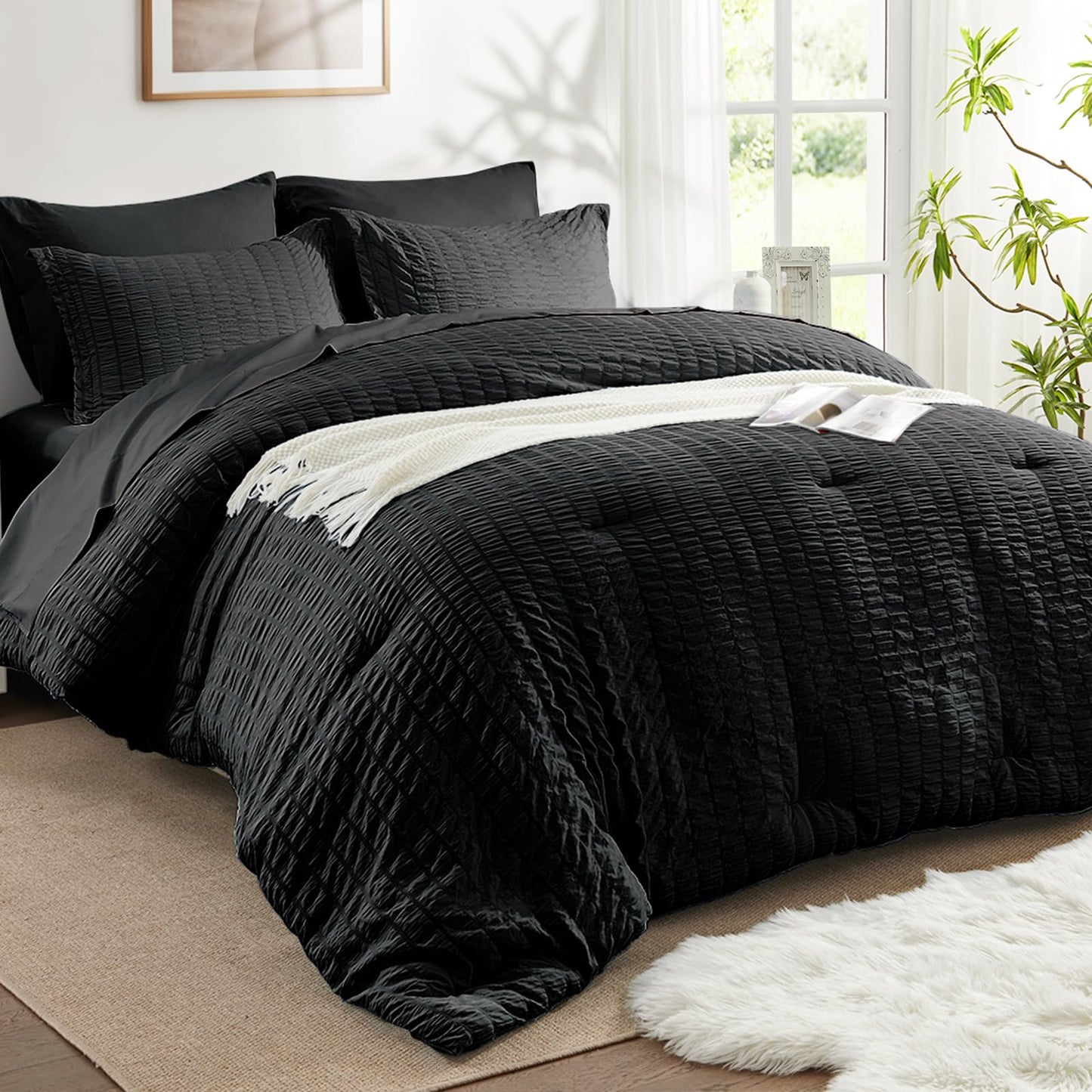 Dluxe Ave. ( KING ) 7 Pcs Comforter Set/ Black