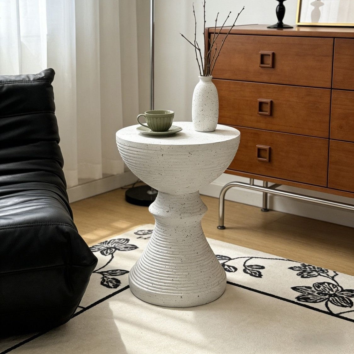 Artistic Rubber Wood Side Table