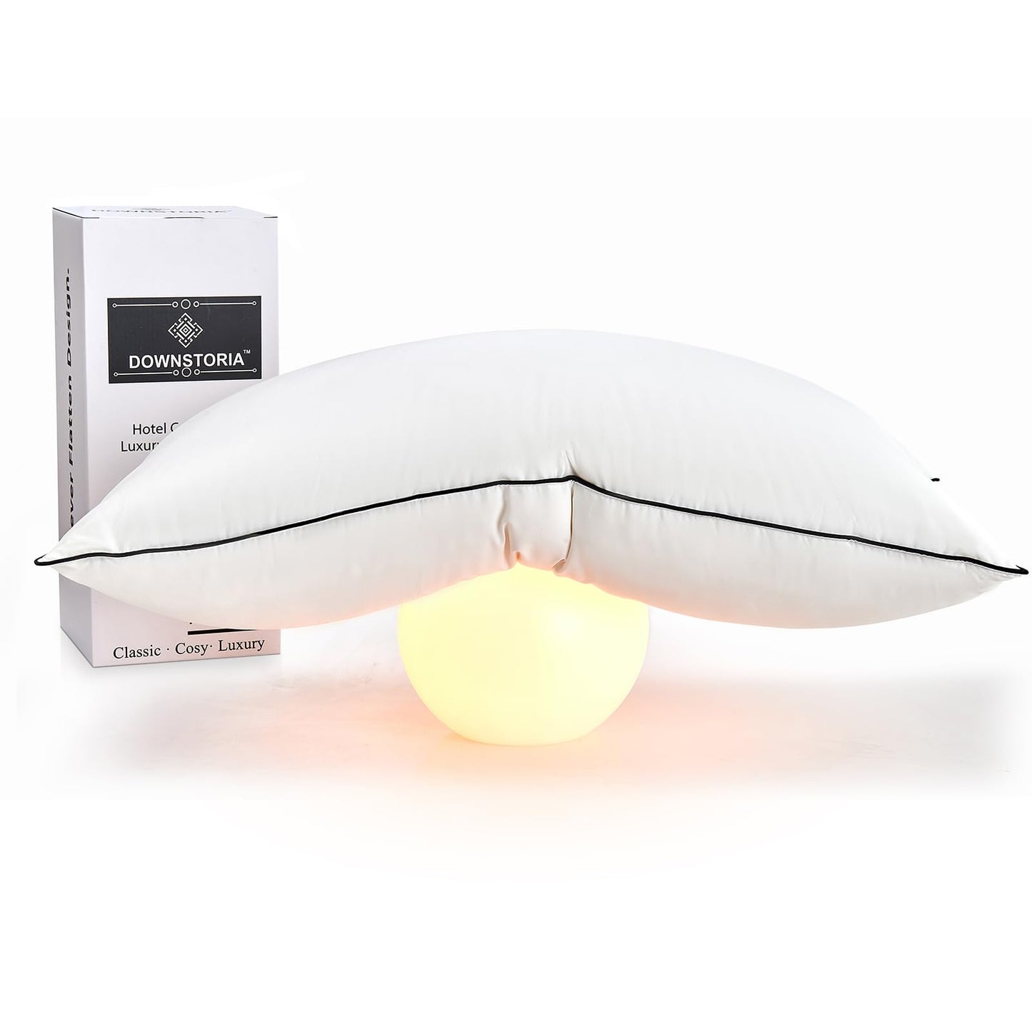 Dluxe Ave. ( KING ) DOWNSTORIA Feather Down Pillow, Luxury Hotel Collection, 1 Pack,{ SOFT/ FLUFFY } 20x36 in.