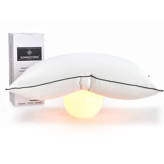 Dluxe Ave. ( KING ) DOWNSTORIA Feather Down Pillow, Luxury Hotel Collection, 1 Pack,{ SOFT/ FLUFFY } 20x36 in.