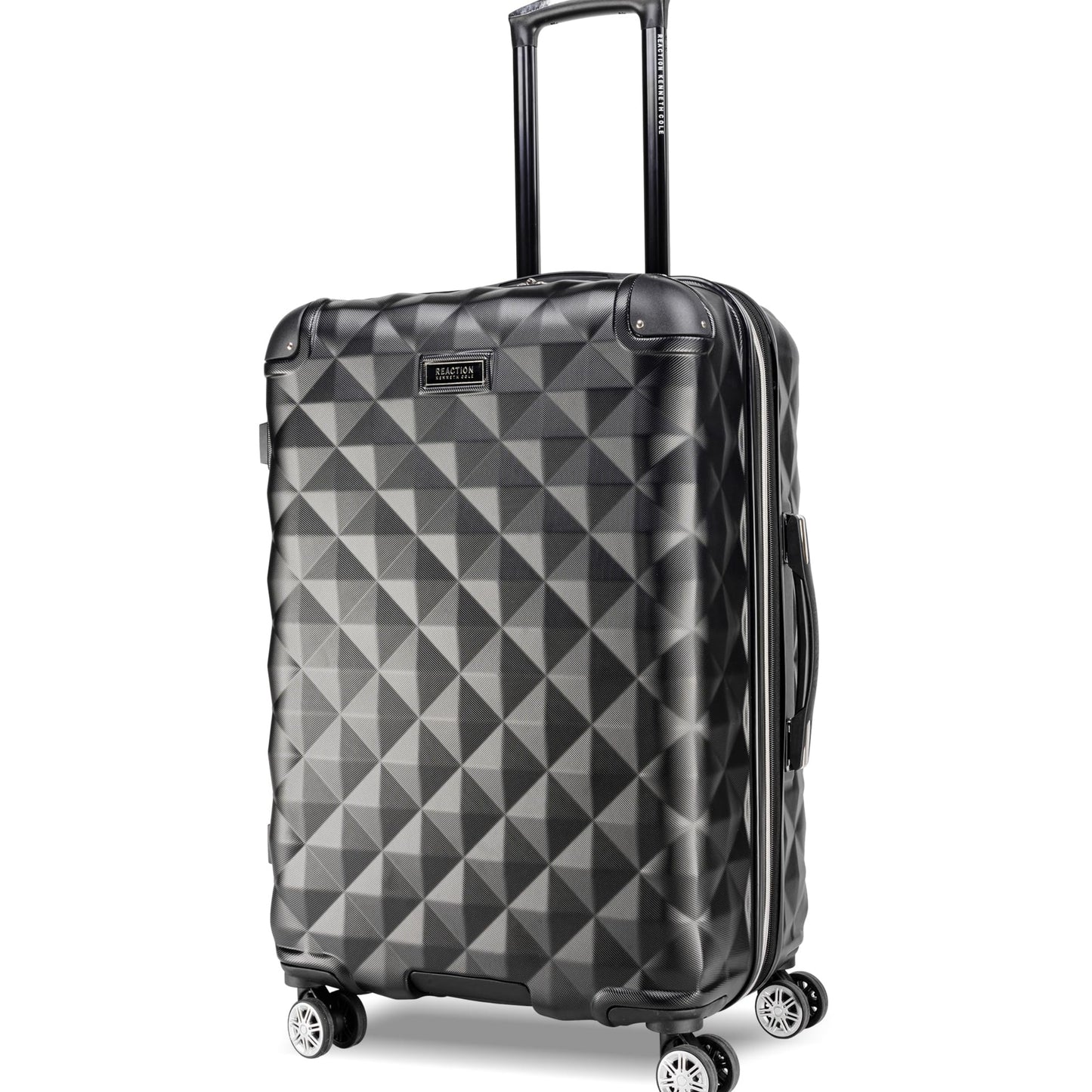 Dluxe Ave. Kenneth Cole Diamond Tower Collection/ Lightweight/ Hardside Expandable/ 8 Wheel Spinner/ (Black) 24-Inch