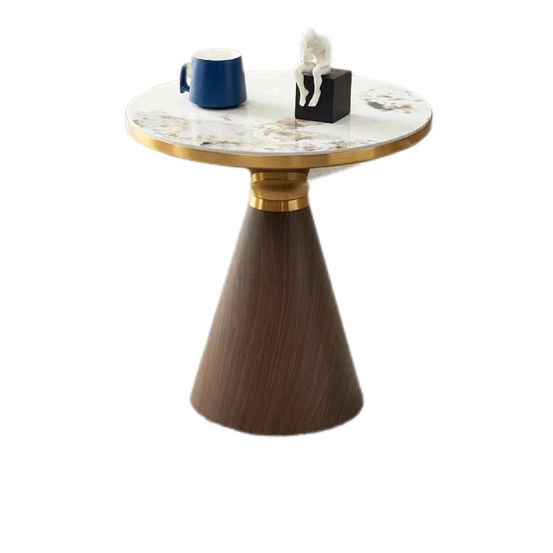 French Luxury Round Coffee Table Italian Style Living Room Side Table Rock Plate Small Round Table