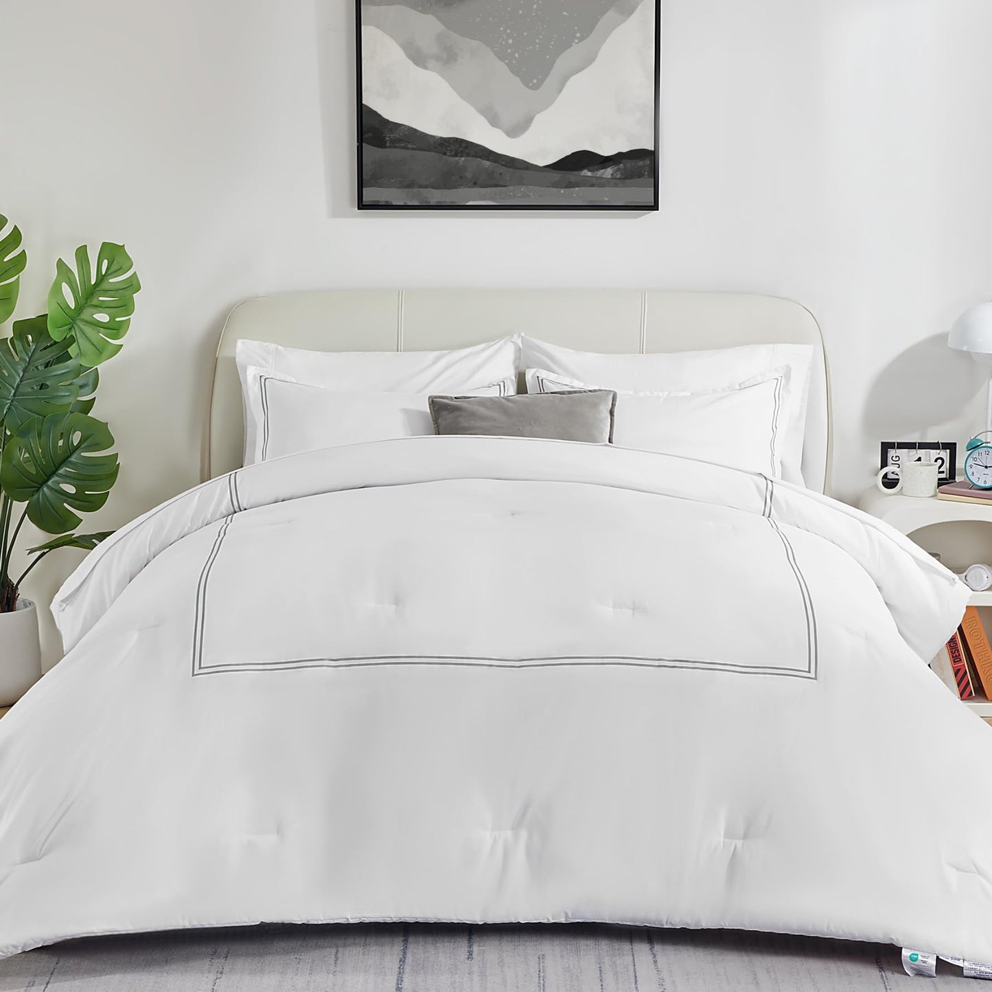 Dluxe Ave. ( FULL )3 Pcs Comforter Set, Duvet Insert Down Alternative /Grey
